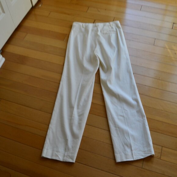 J McLaughlin Linen Blend Straight Leg Pants Size 6 White - Picture 6 of 9